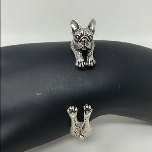 French Bulldog Antique Color Bangle Bracelet